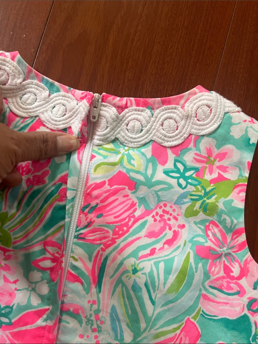 Lilly Pulitzer Pink & Mint Floral Shift Dress toddler 3T - Picture 3 of 7